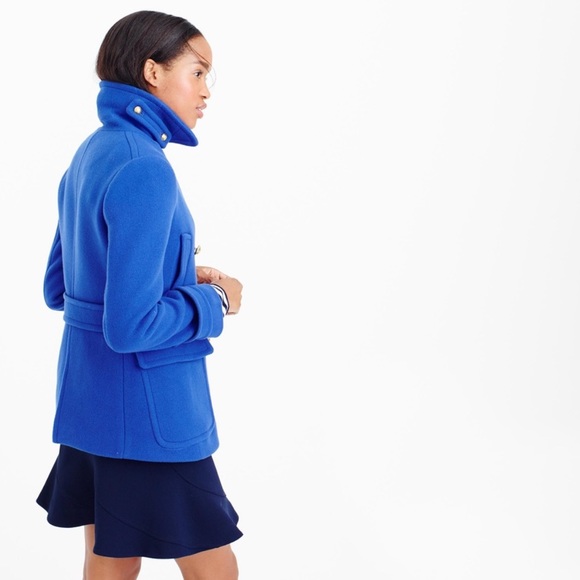 J. Crew Royal Blue Majesty Stadium Cloth Nello Gori Wool Peacoat Coat Women’s 00 - Picture 16 of 16